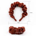 UNIQ Wholesale Customize High-end Silk/Leather Pleated Ruffled Satin Headband Fall Hair Chain Accessory Wrinkle Hairbands